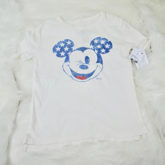 Disney Other - Disney Mikey Mouse American Flag Junk Food Tee 4T